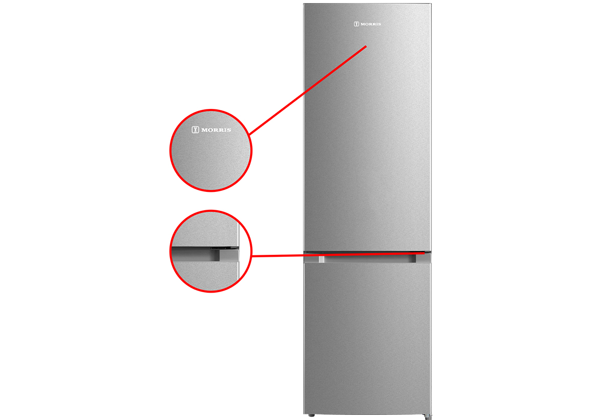 Απεικονίζεται η το ψυγείο εστιασμένο σε συγκεκριμένα σημεία